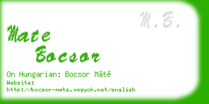 mate bocsor business card